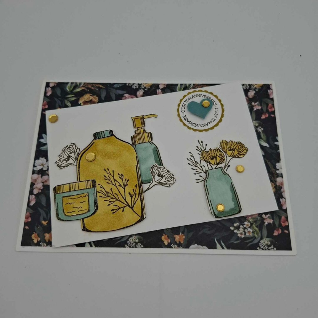 Carte Anniversaire pour bon Cadeau - Verte