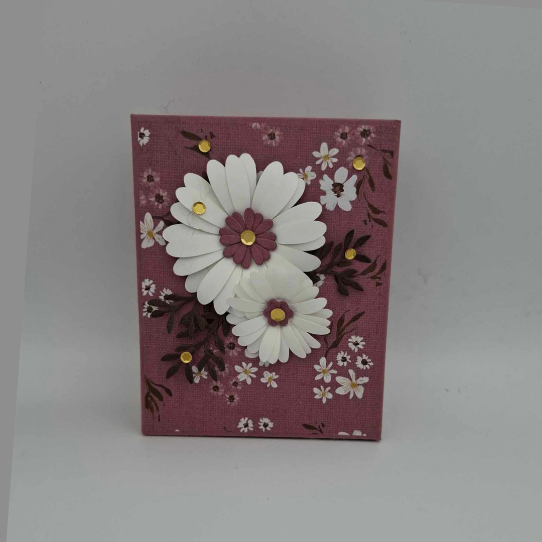 Coffret bracelet fleuris - Vieux rose