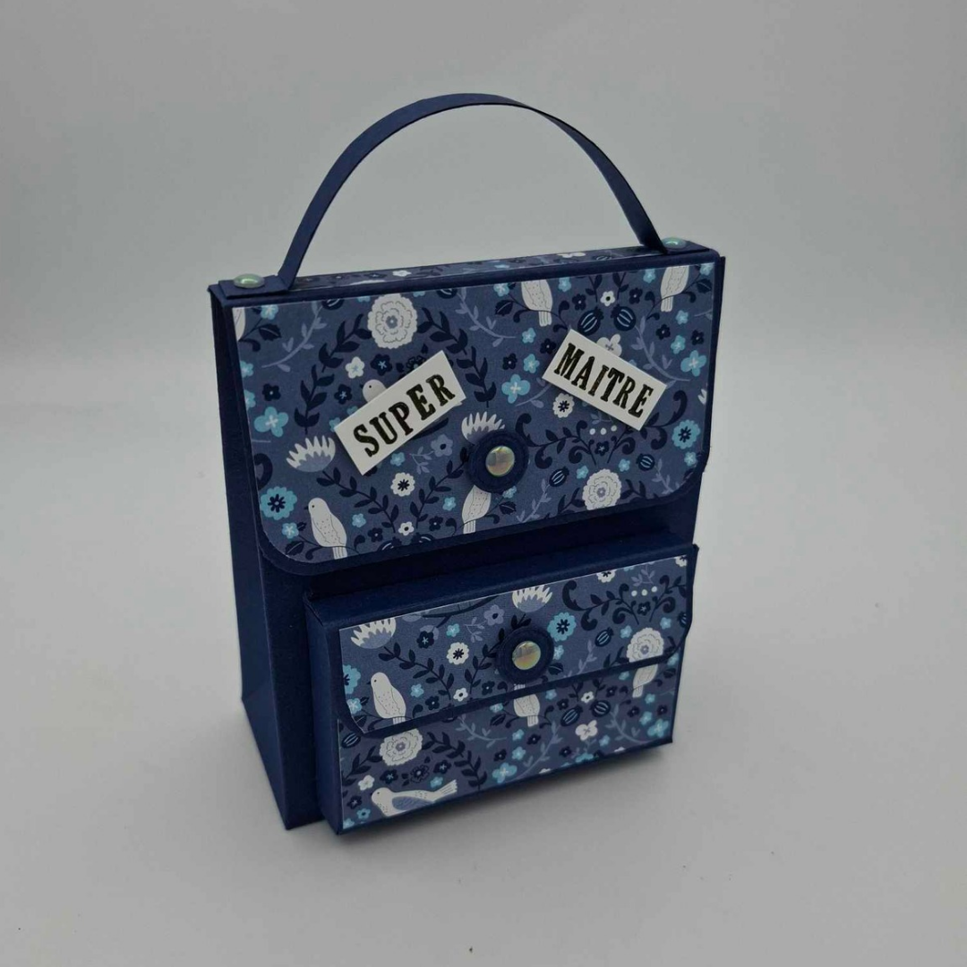 Sac " SUPER MAITRE " Bleu - Cadeau fin d'année