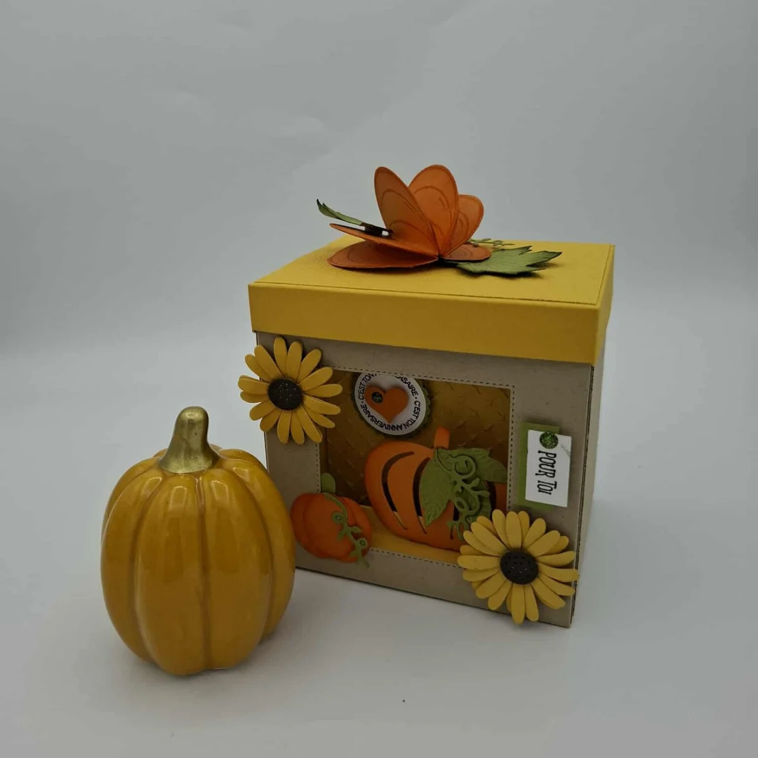 Coffret décoration automnale - boite diorama foncée