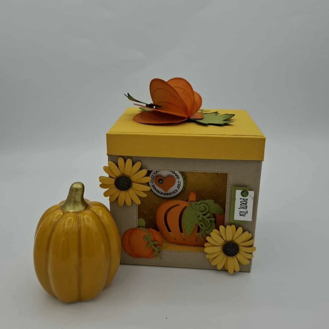 Coffret décoration automnale - boite diorama foncée