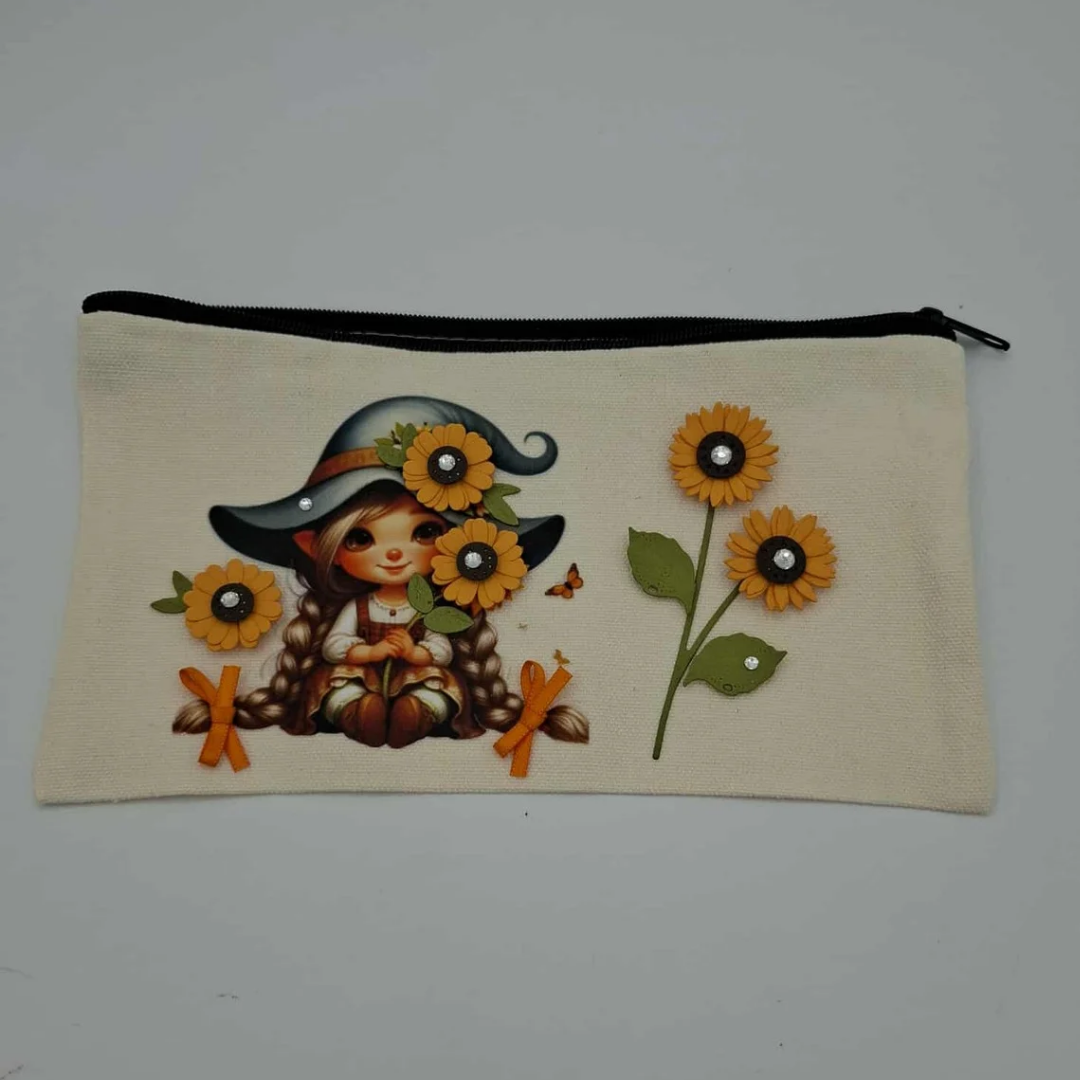 Petite Trousse automnale - Petite fille au chapeau pointu