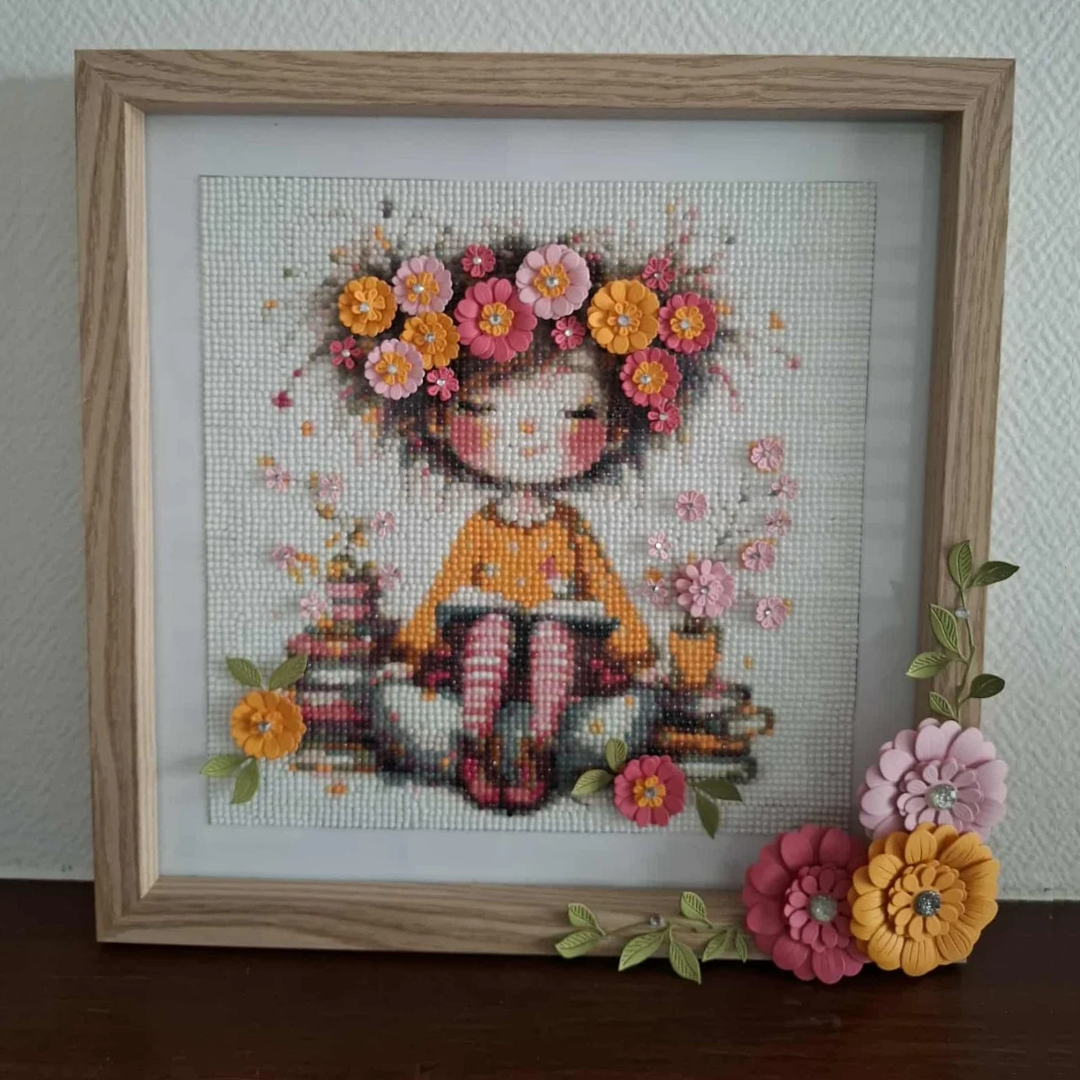 Cadre decoratif diamond painting - Petite Fille Cosy