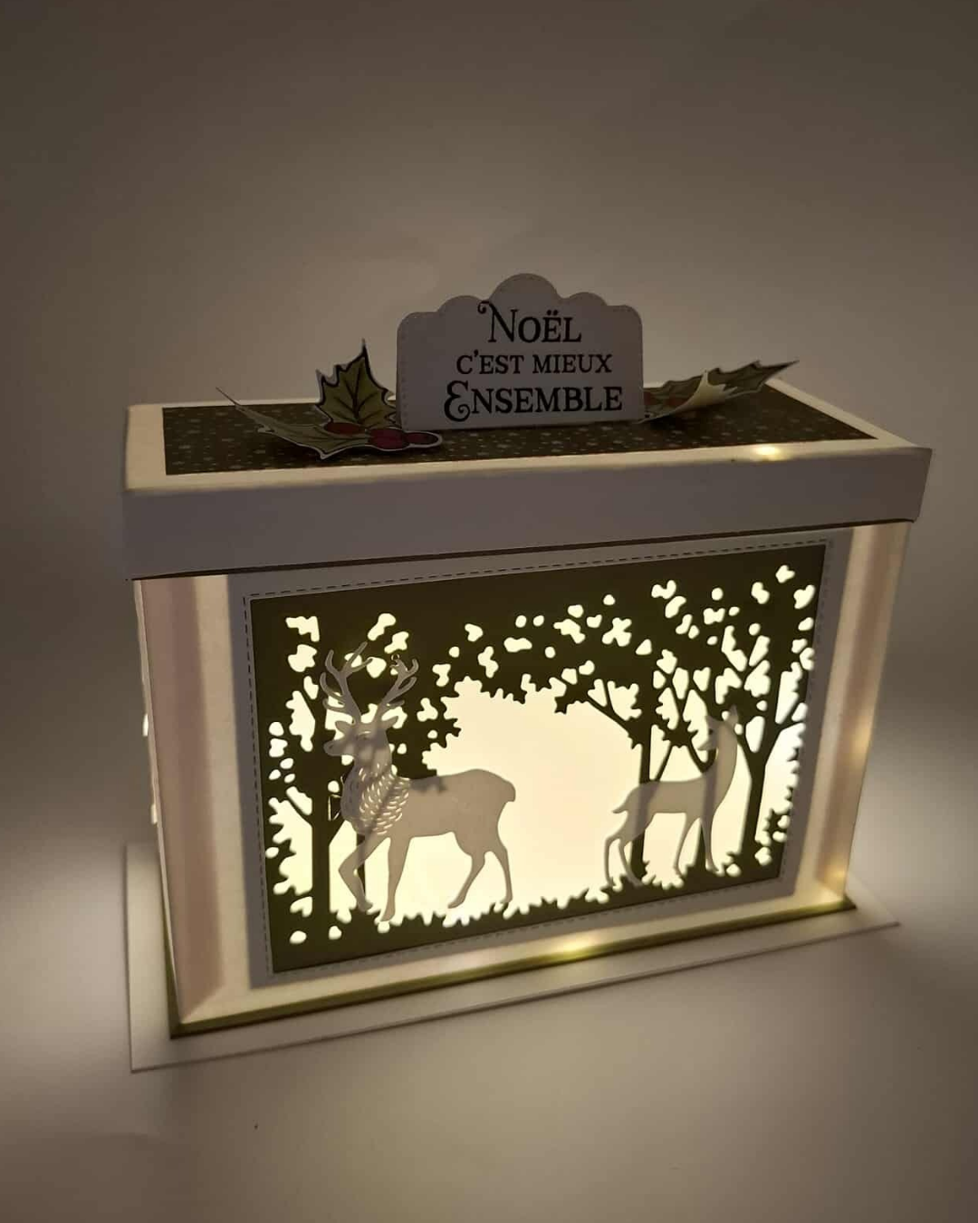 Centre de table Lumineux Joyeux Noël - Forêt Enchantée Verte