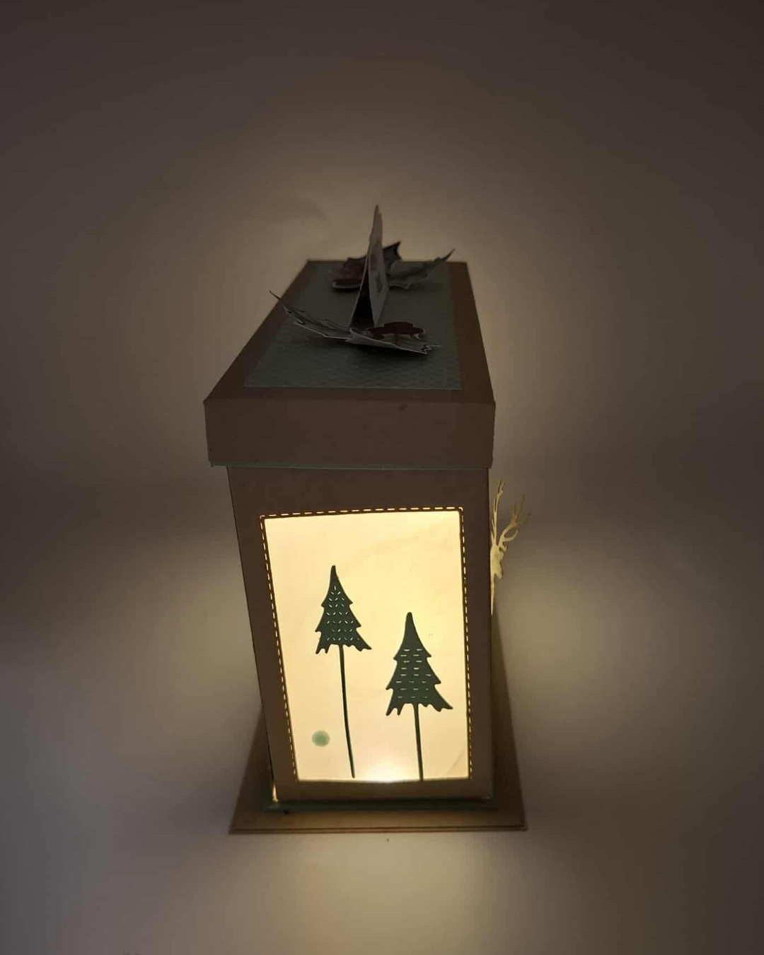 Centre de table Lumineux Joyeux Noël - Clairière enchantée Vert/bleu