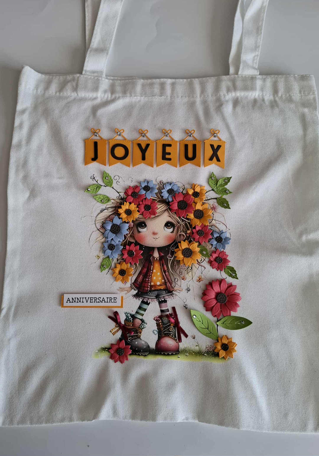 Tote bag Joyeux Anniversaire - Grand modèle