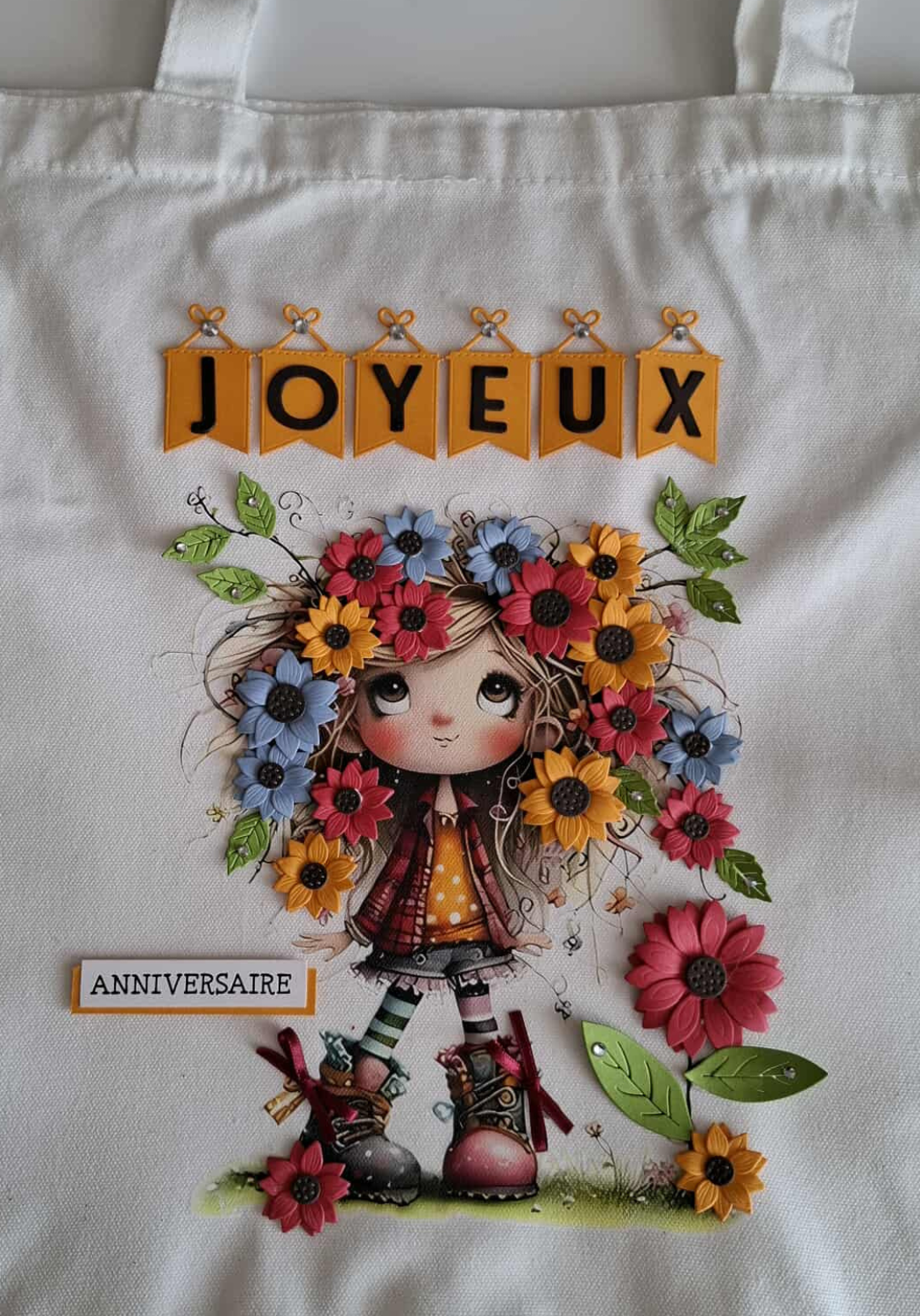 Tote bag Joyeux Anniversaire - Grand modèle