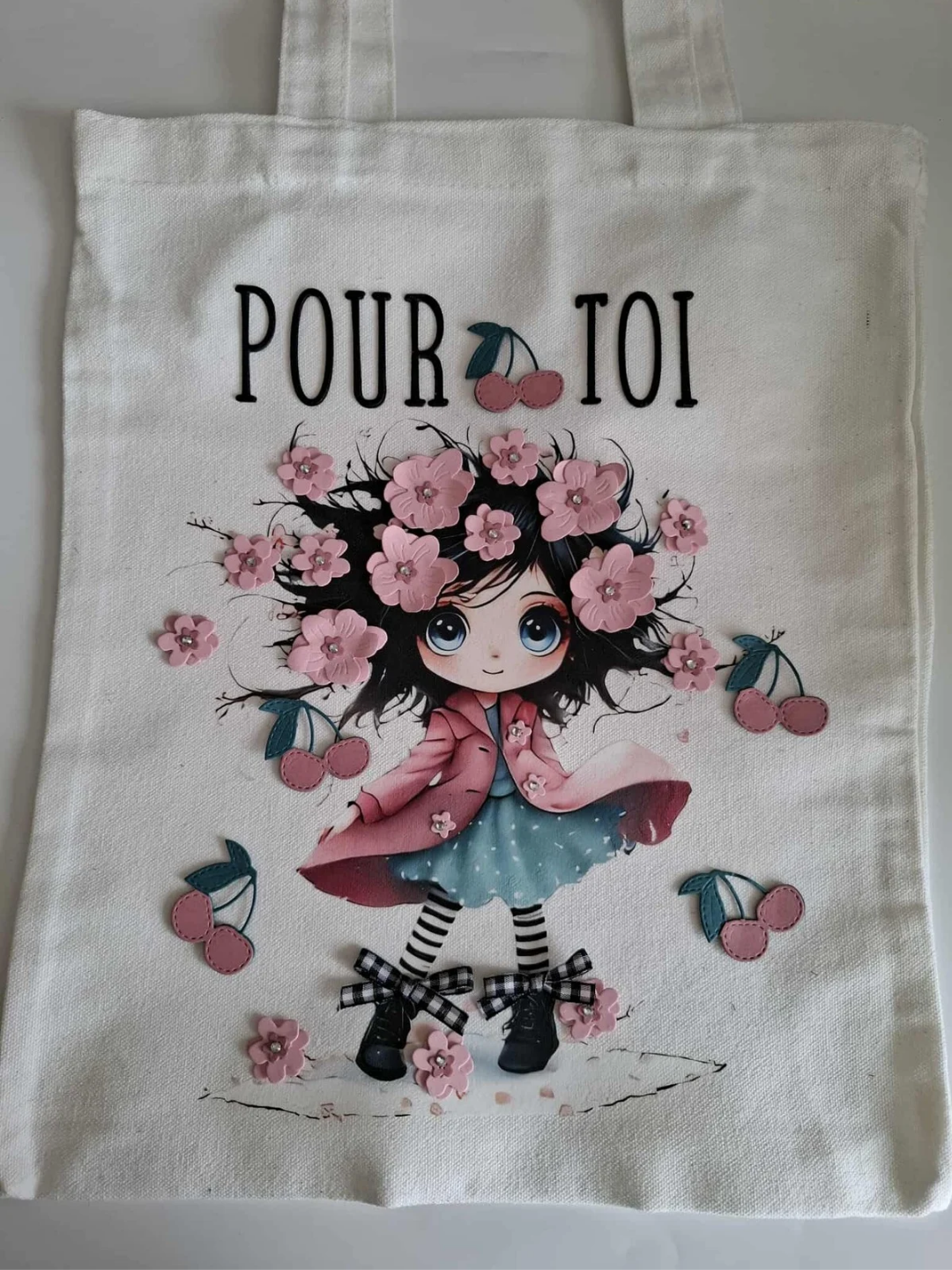 Tote bag Mademoiselle Cerisier et sa brume