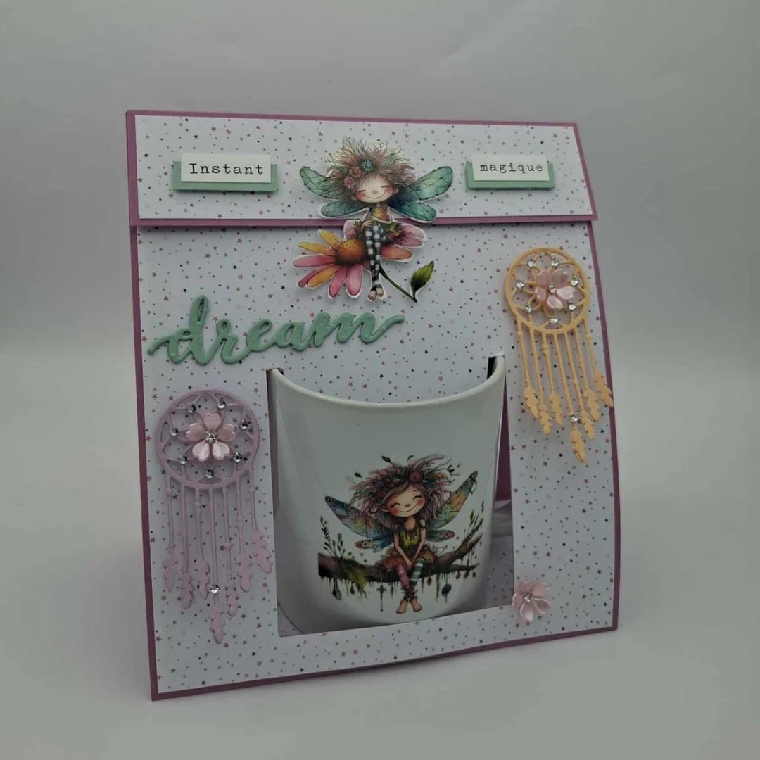 Tasse Fée sur sa fleurs - Coffret Mug Féerique