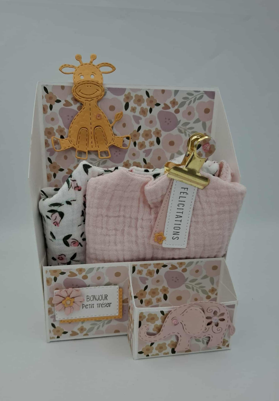 Coffret Naissance Rose - Bavoirs