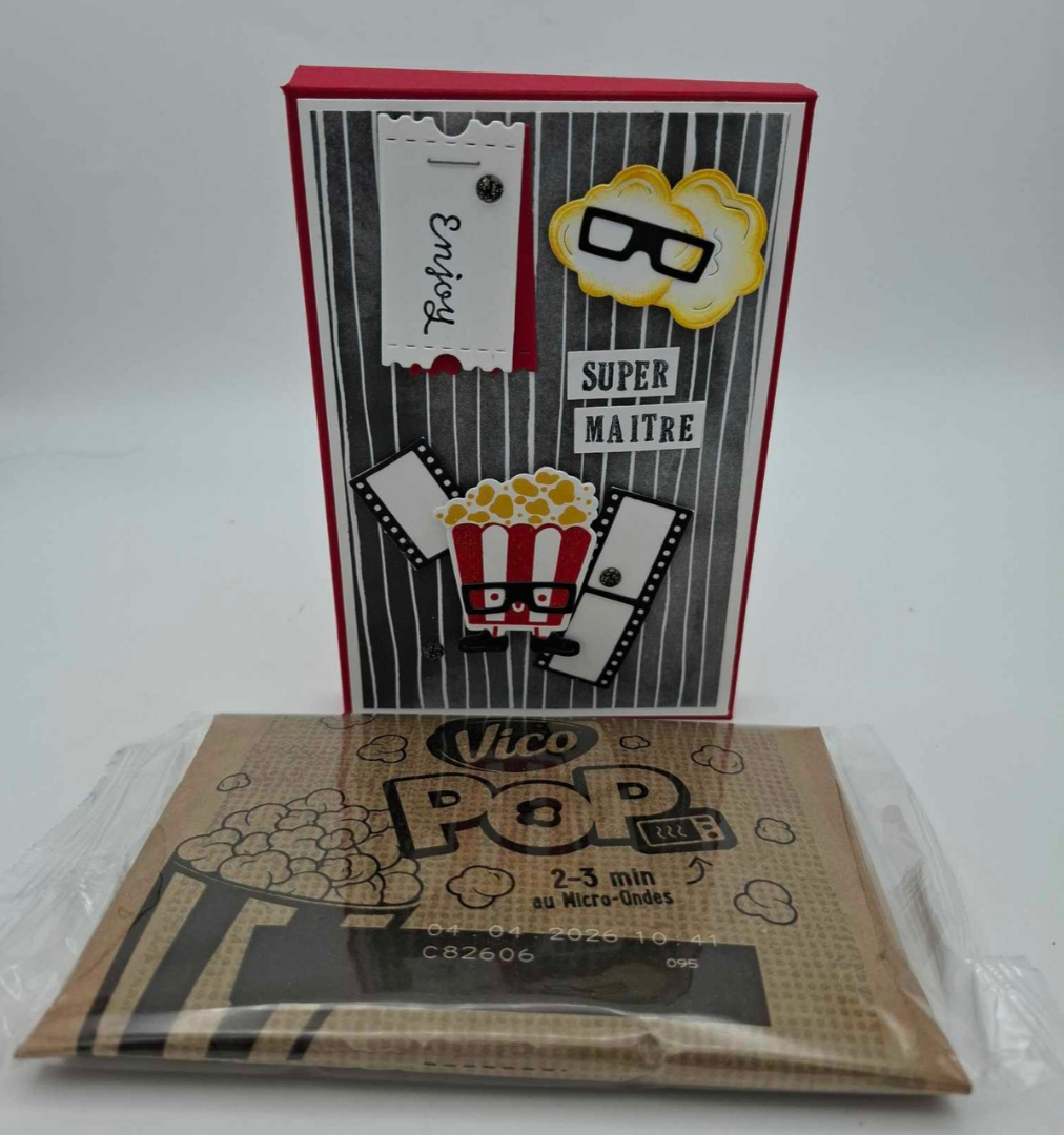 Étuis Pop corn Cinéma - Cadeaux fin d'année Personnalisable