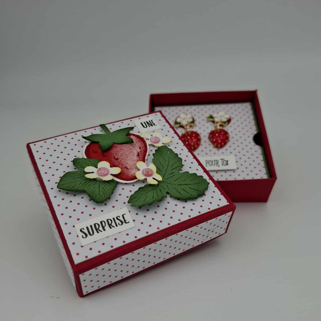 Boucles d'oreille fraise - Coffret cadeau