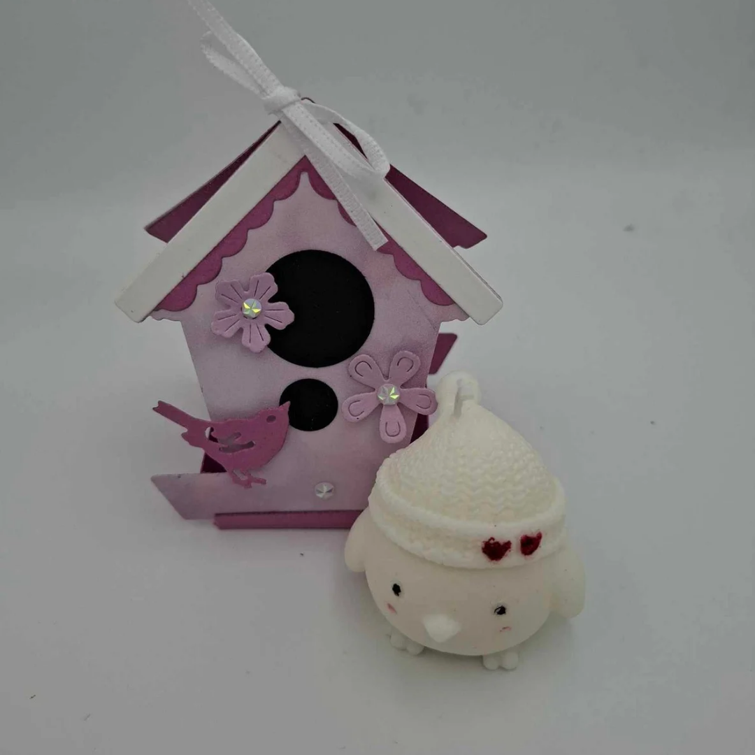 Nichoir Mauve avec bougie - Cadeau