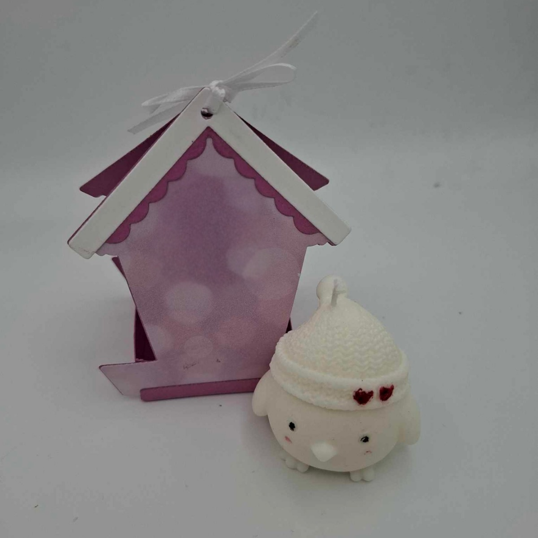 Nichoir Mauve avec bougie - Cadeau