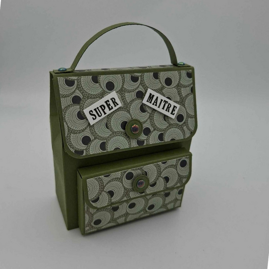 Sac "SUPER MAITRE" Vert olive - Cadeau fin d'année