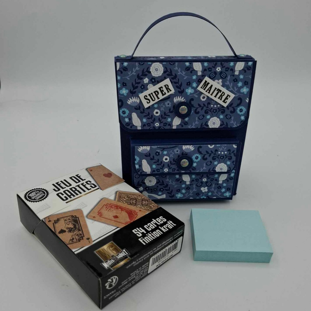 Sac " SUPER MAITRE " Bleu - Cadeau fin d'année