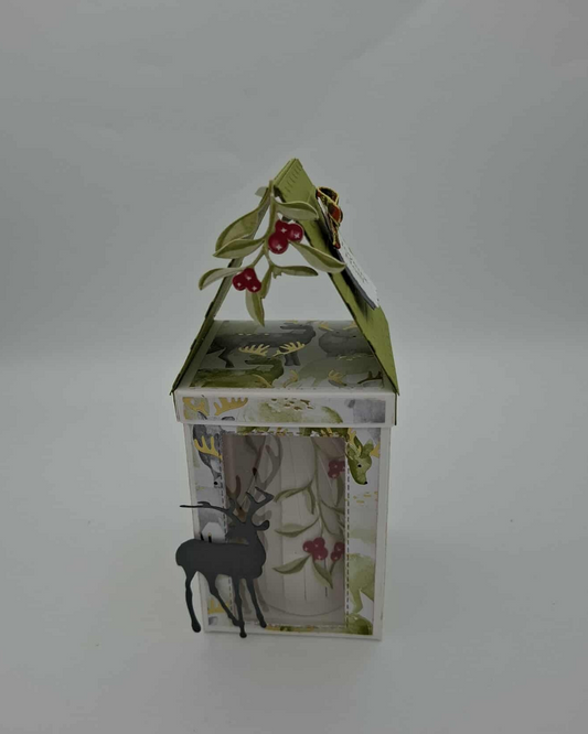 Maison Renne de Noël et sa lanterne Lumineuse