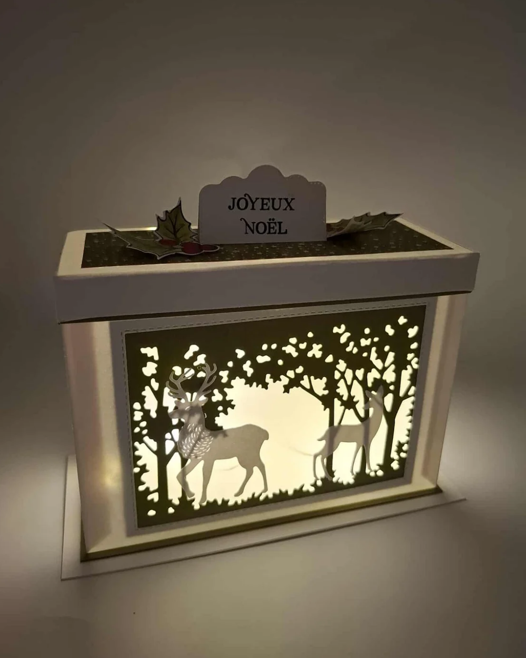 Centre de table Lumineux Joyeux Noël - Forêt Enchantée Verte