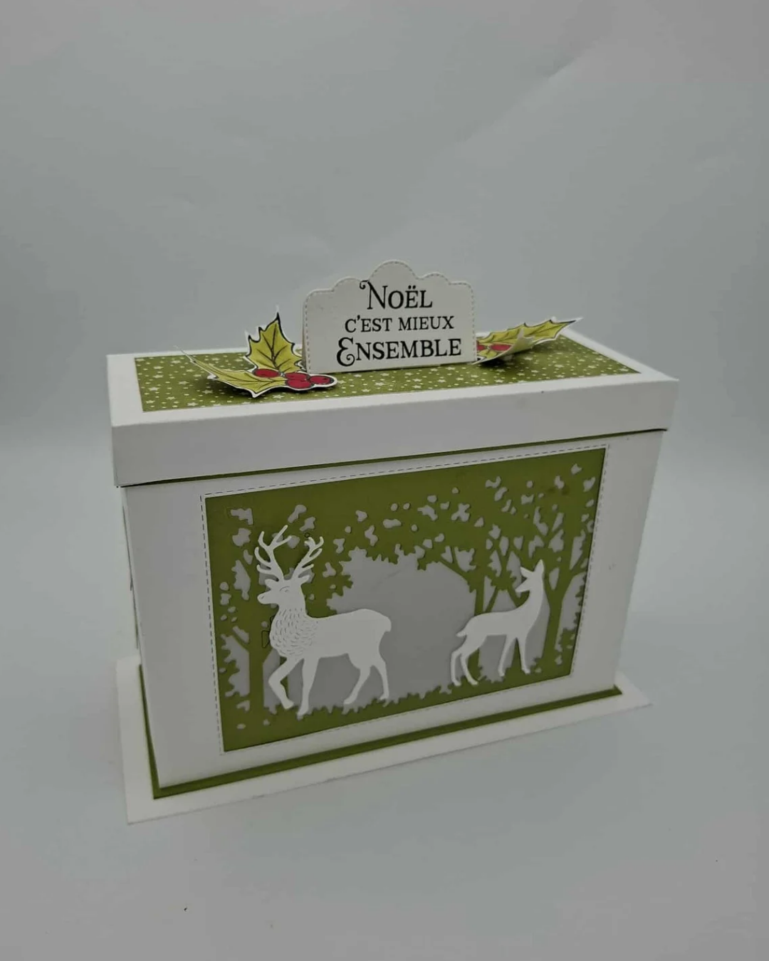 Centre de table Lumineux Joyeux Noël - Forêt Enchantée Verte