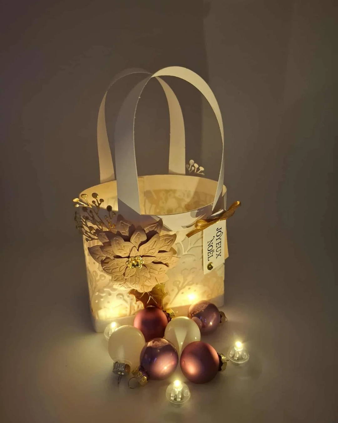 Sac Lumineux en velours - vieux Rose