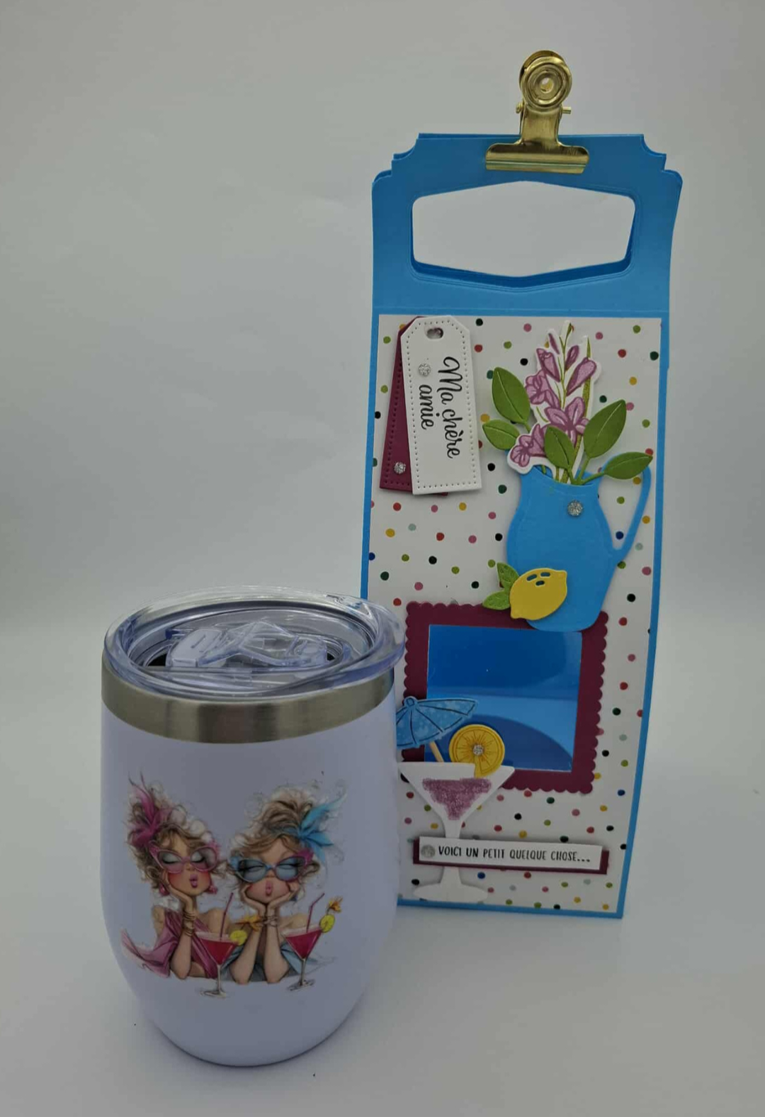 Coffret Tumbler gobelet Bleu  - Cadeau originale pour Amie