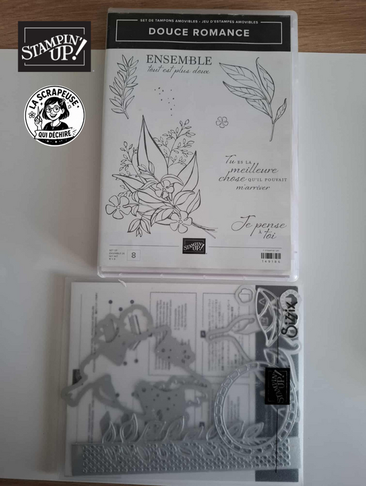 Lot Set de tampons et découpes accordés - Stampin’Up "Douce Romance" Occasion