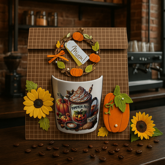 Coffret tasse Automnale - Fleurs et Citrouille