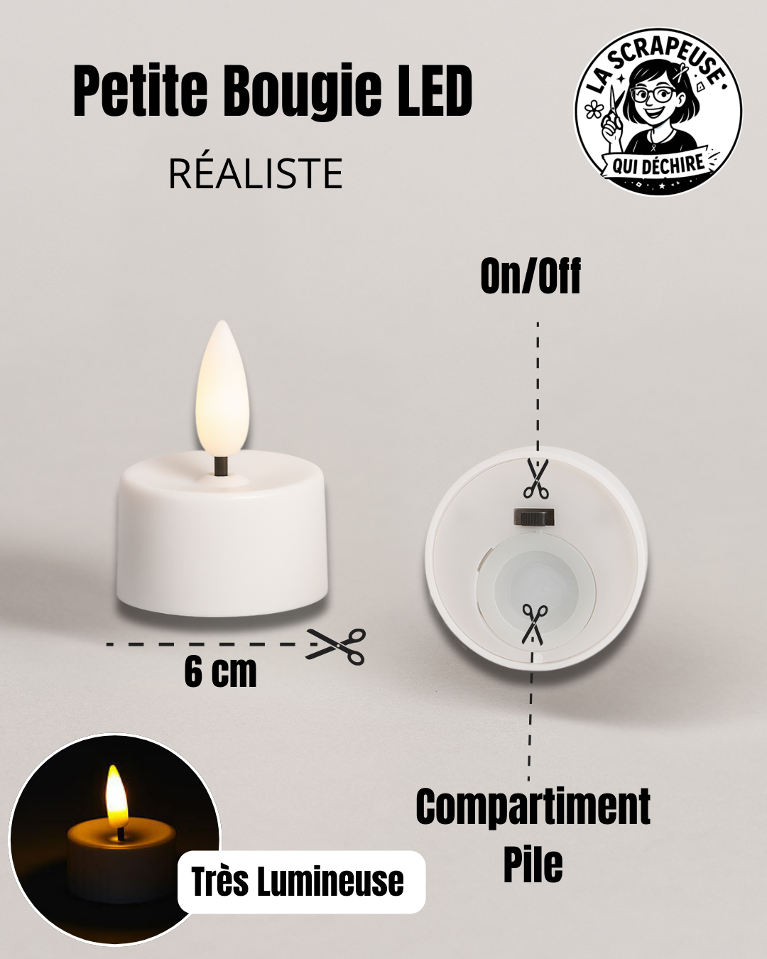 Maxi Bougie rechaud LED