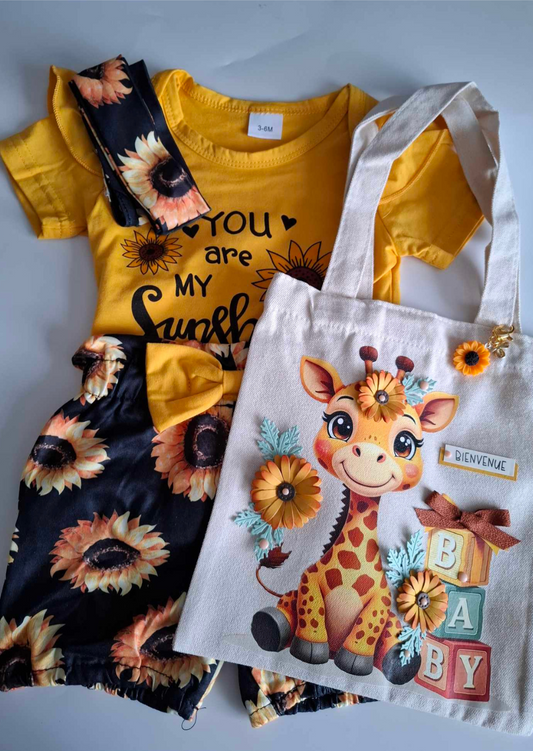 Ensemble bébé Naissance - Girafe ensoleillée
