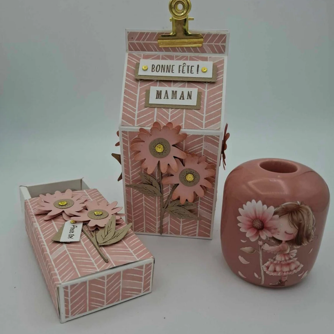 Coffret bougies florales - Bonne fête Maman
