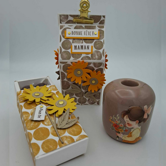 Coffret bougies tournesol - Bonne fête Maman