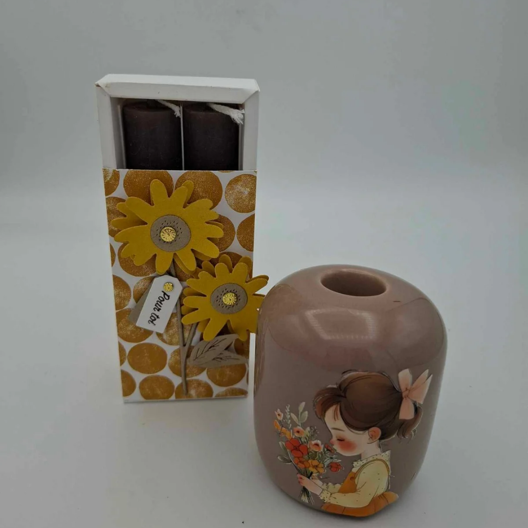 Coffret bougies tournesol - Bonne fête Maman
