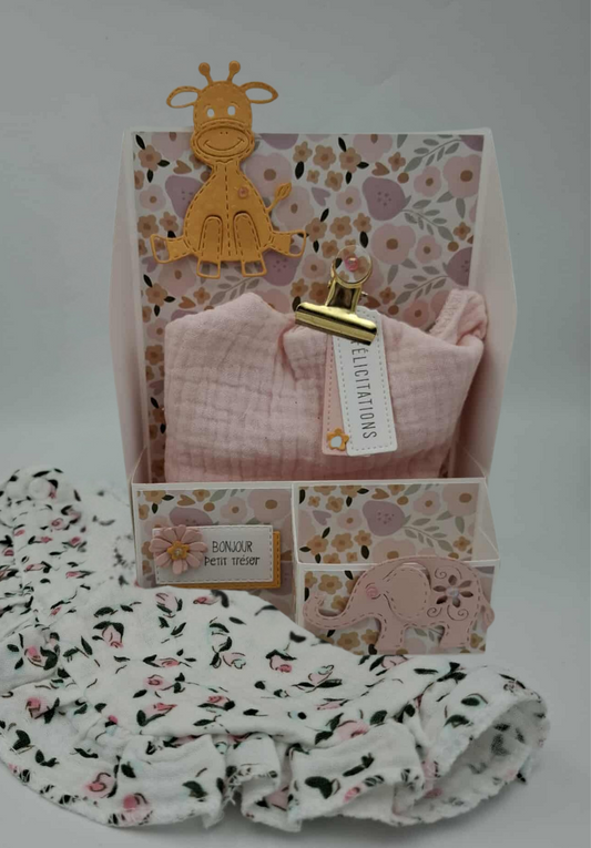 Coffret Naissance Rose - Bavoirs