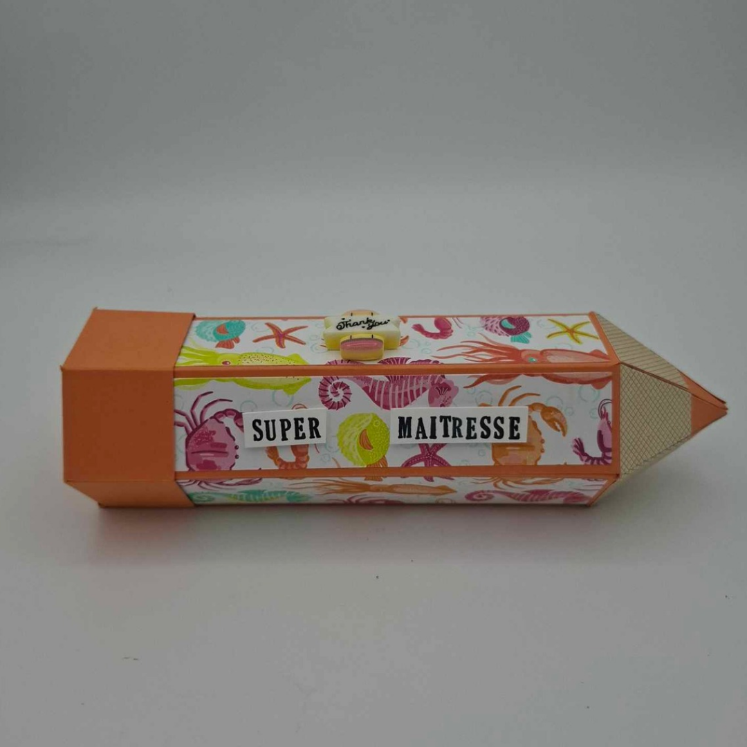 Crayon Géant orange pour Maitresse - Cadeau fin d'année