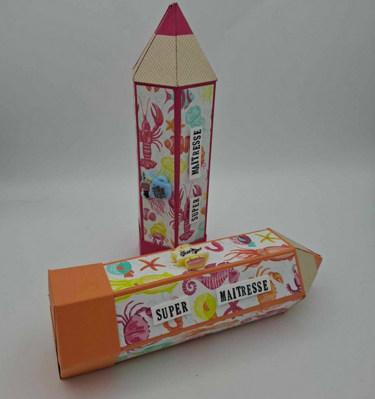 Crayon Géant orange pour Maitresse - Cadeau fin d'année