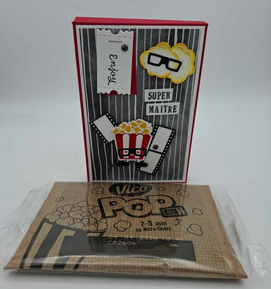 Étuis Pop corn Cinéma - Cadeaux fin d'année Personnalisable